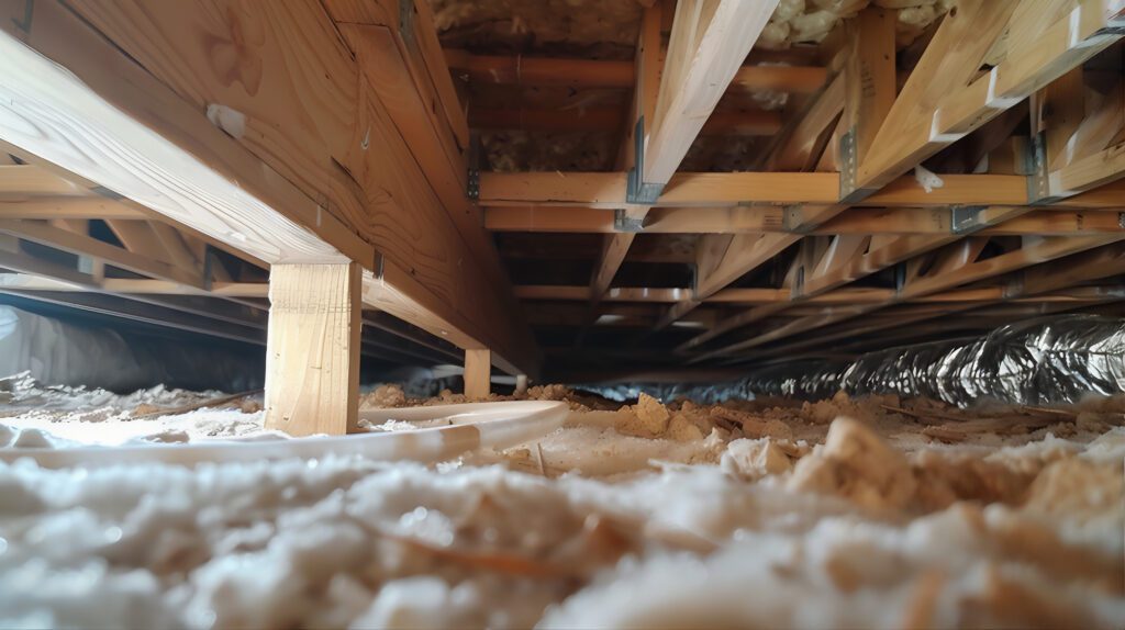 Crawl space insulation on a residential home in Charlotte