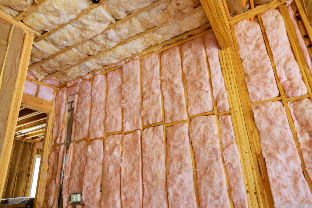 Insulation installed in a wall as apart of ABS' insulation services