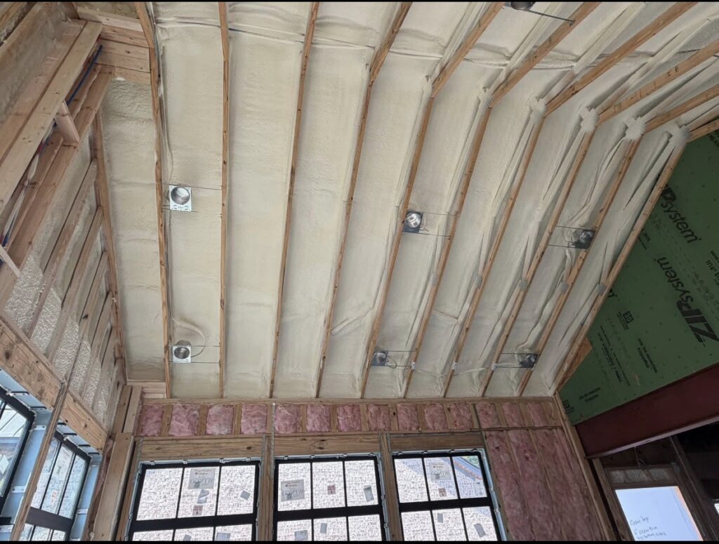 spray foam insulation on a ceiling in Charlotte, NC